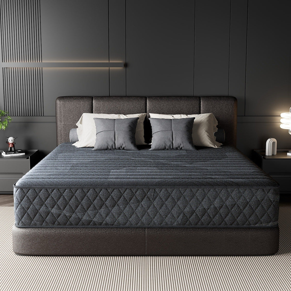 SweDrea Matelas hybride moelleux en mousse à mémoire de forme 8/12 po, rafraîchissant respirant avec CertiPUR-US, SGS et OEKO-TEX