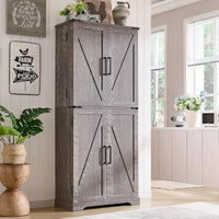 72 Garde-manger de cuisine de style campagnard, armoire de rangement avec portes coulissantes de grange - N/A