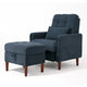 Fauteuil de salon moderne UIXE avec pouf de rangement et dossier réglable