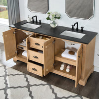 Hervas Meuble-lavabo avec dessus en marbre naturel sans miroir