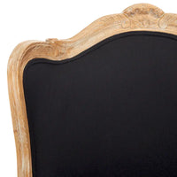 Fauteuil à oreilles Safavieh Couture Kali en chêne et lin naturel - 34 larg. x 34 prof. x 40 haut.