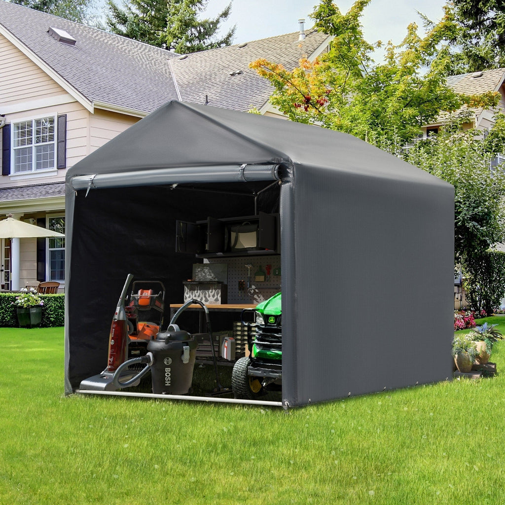 Abri de rangement extérieur et auvent carport : abri portable pour vélos, motos et rangement de jardin