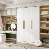 Armoire de rangement en bois avec 6 cubes de rangement et tringle à vêtements