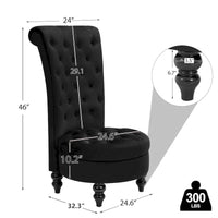AVAWING Lot de 2 chaises de trône royales rembourrées et pieds en bois d'hévéa