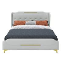 Lit rembourré moderne en cuir PU Uphou par Christopher Knight Home