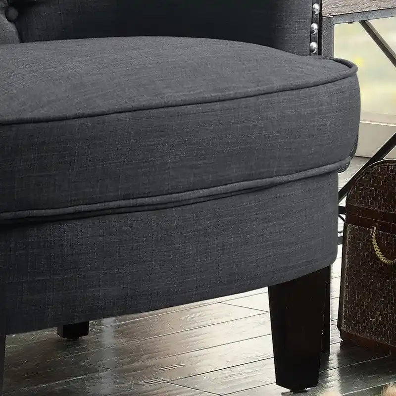 Moser Bay Mignon fauteuil d'appoint à oreilles capitonné en velours / lin 30 de large