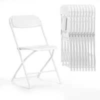 Chaise pliante en plastique, lot de 10, capacité de 158 kg pour événements, bureau, mariage, fête, pique-nique, cuisine, salle à manger
