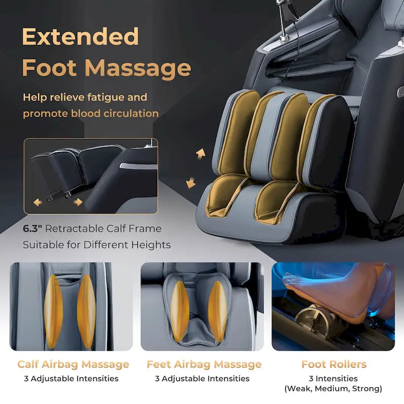 Fauteuil de Massage Costway Zéro Gravité Corps Entier Rail SL avec Taille