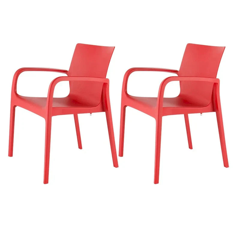 Fauteuil de salle à manger empilable toutes saisons Alissa en résine, lot de 2