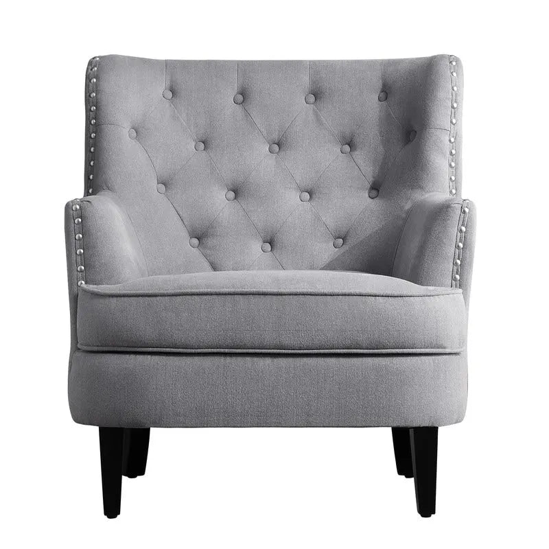 Moser Bay Mignon fauteuil d'appoint à oreilles capitonné en velours / lin 30 de large