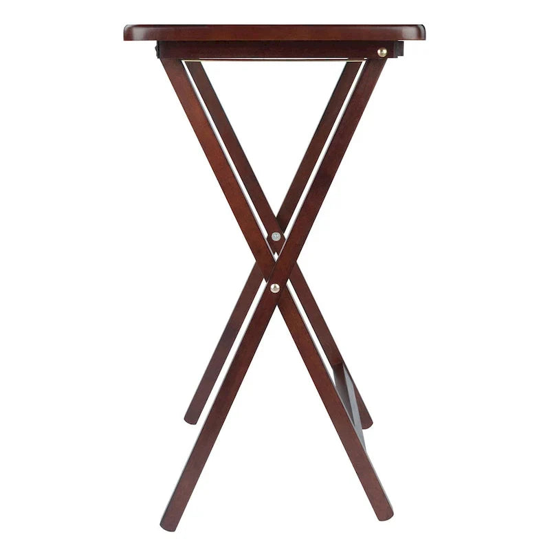 Ensemble de 4 tables d'appoint pliantes en noyer antique riche de 65,4 cm