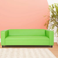 Coast to Coast Sofas Canapé trois places de style Mid-Century en similicuir avec cadre en bois massif et rembourrage