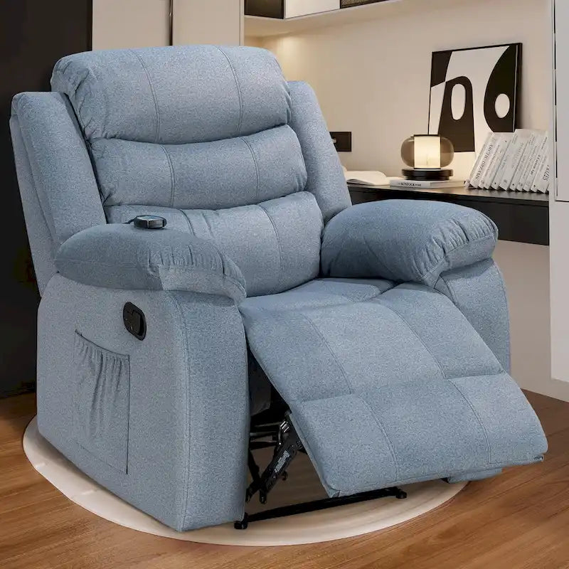 Fauteuil Inclinable Moelleux avec Fonction Massage et Chaleur