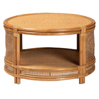 Table basse bali & pari Louis, rotin marron naturel, style bohème moderne