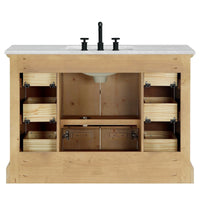 Hervas Meuble-lavabo avec dessus en marbre naturel sans miroir
