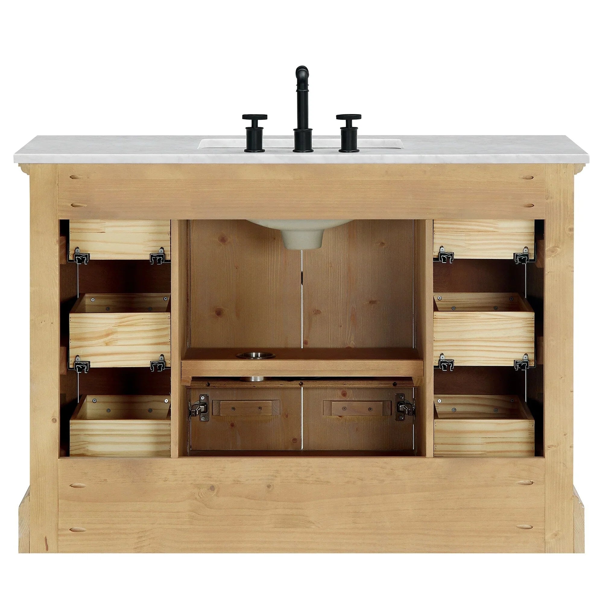 Hervas Meuble-lavabo avec dessus en marbre naturel sans miroir