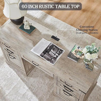 Bureau de direction 60 style ferme, bureau à domicile en bois, bureau informatique