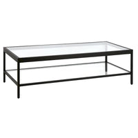 Table basse Alexis en métal et verre