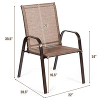 Costway Lot de 4 chaises de jardin et de terrasse avec accoudoirs – Voir détails