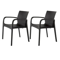 Fauteuil de salle à manger empilable toutes saisons Alissa en résine, lot de 2