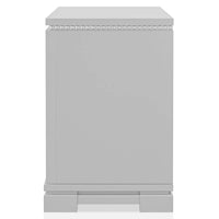 Seleena Glam Ensemble de chambre 5 pièces à panneaux capitonnés en bois argenté avec port USB par Furniture of America
