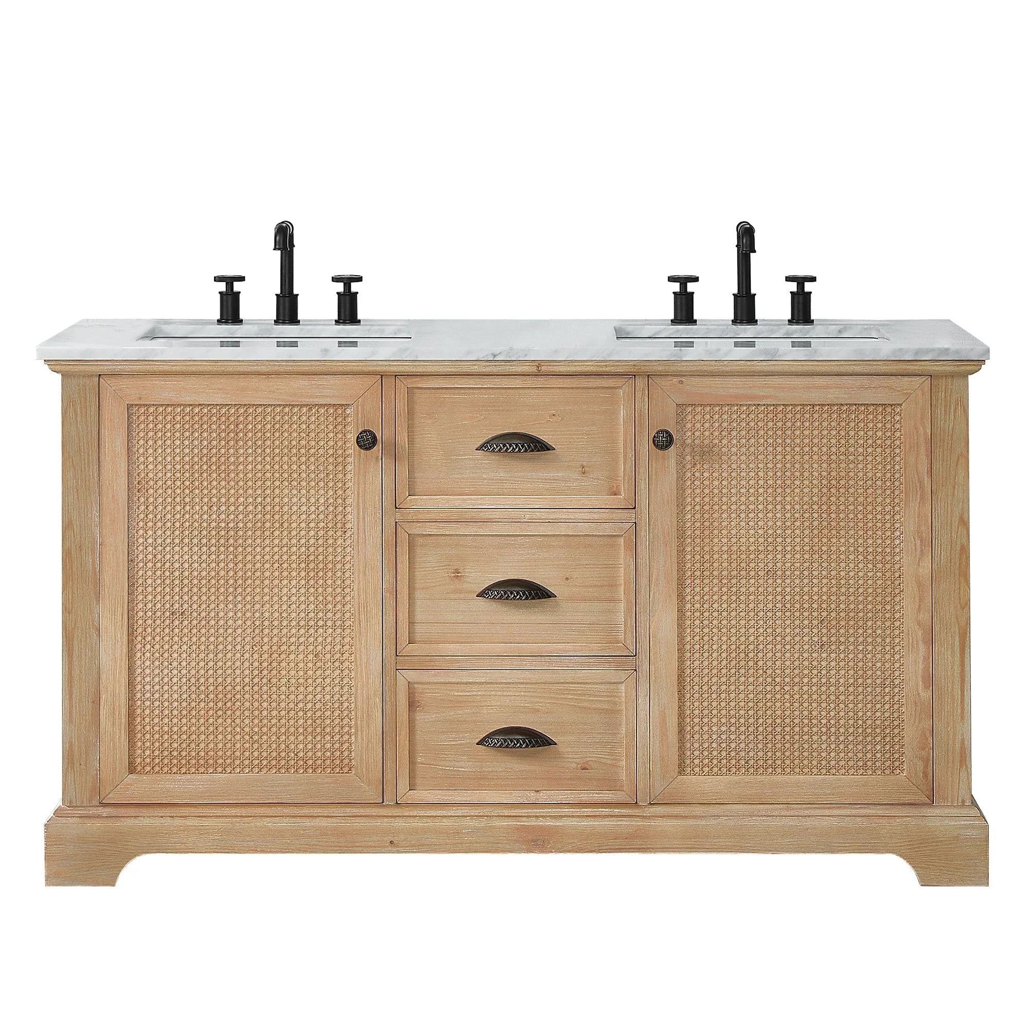 Hervas Meuble-lavabo avec dessus en marbre naturel sans miroir
