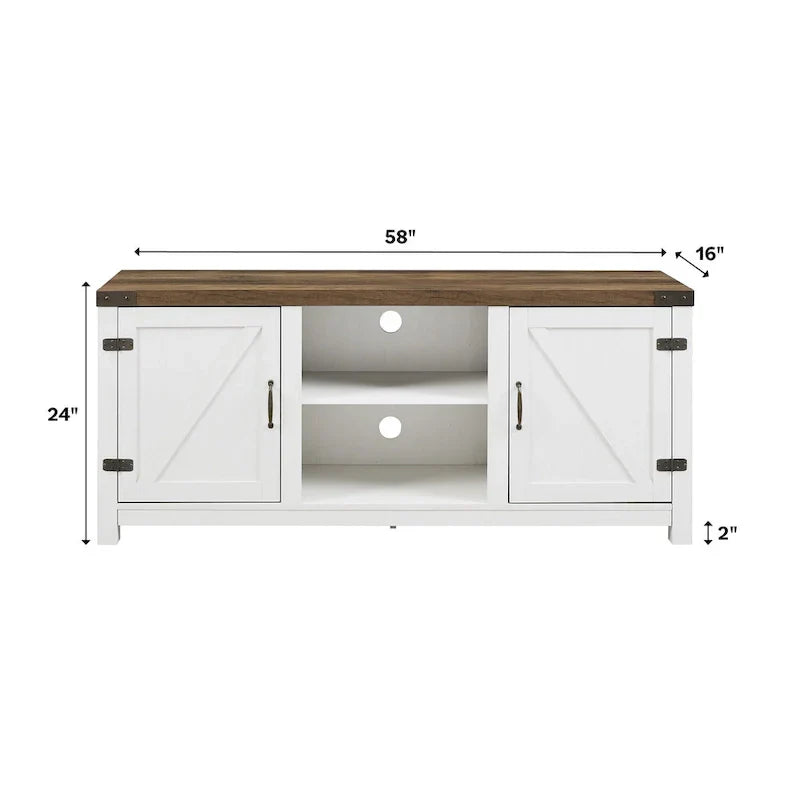Meuble TV avec porte de grange Middlebrook Firebranch 58 pouces