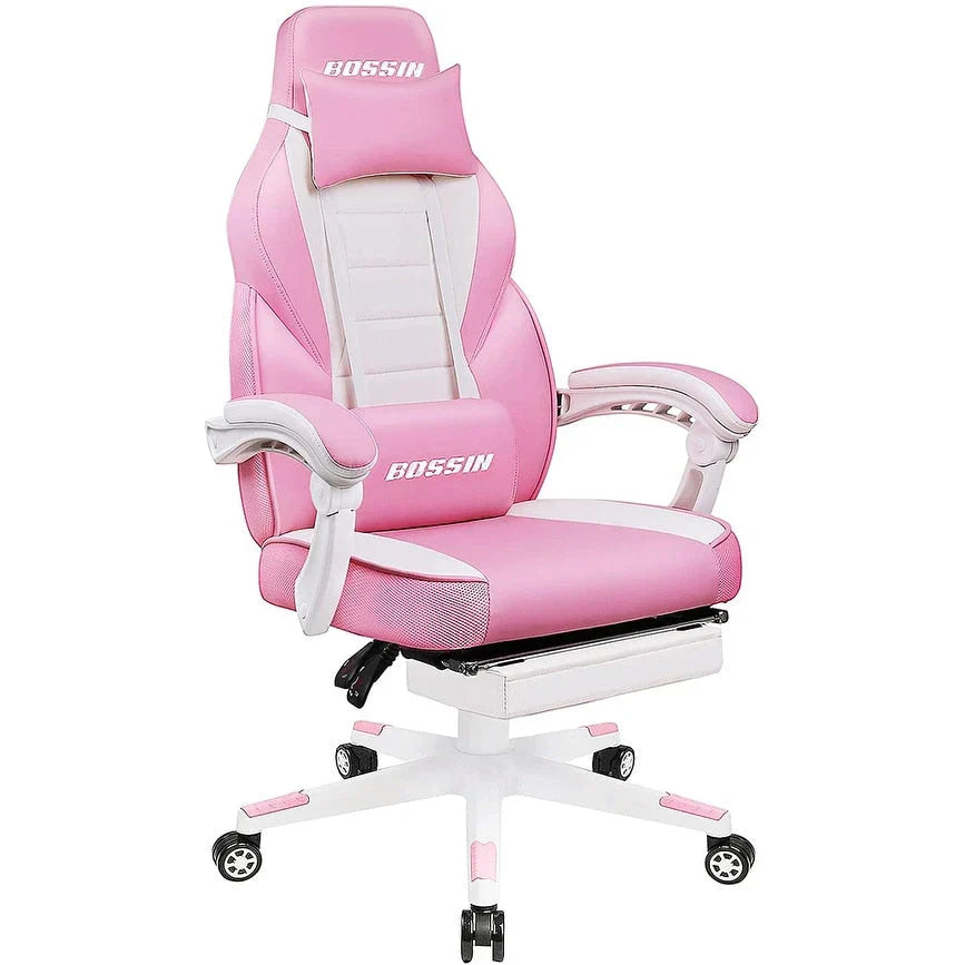 BOSSIN Chaise de gaming style racing, chaise de gamer grande et haute 300 lb à dossier haut chaise informatique