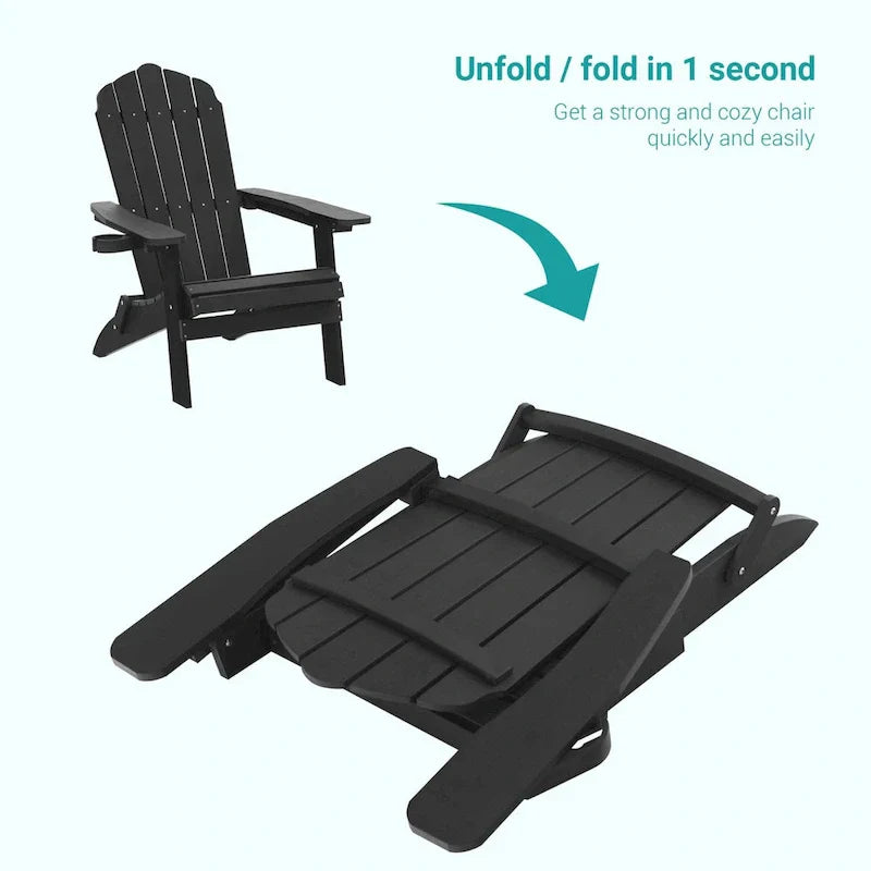 Bonosuki Lot de 2 chaises pliantes Adirondack pour patio et brasero