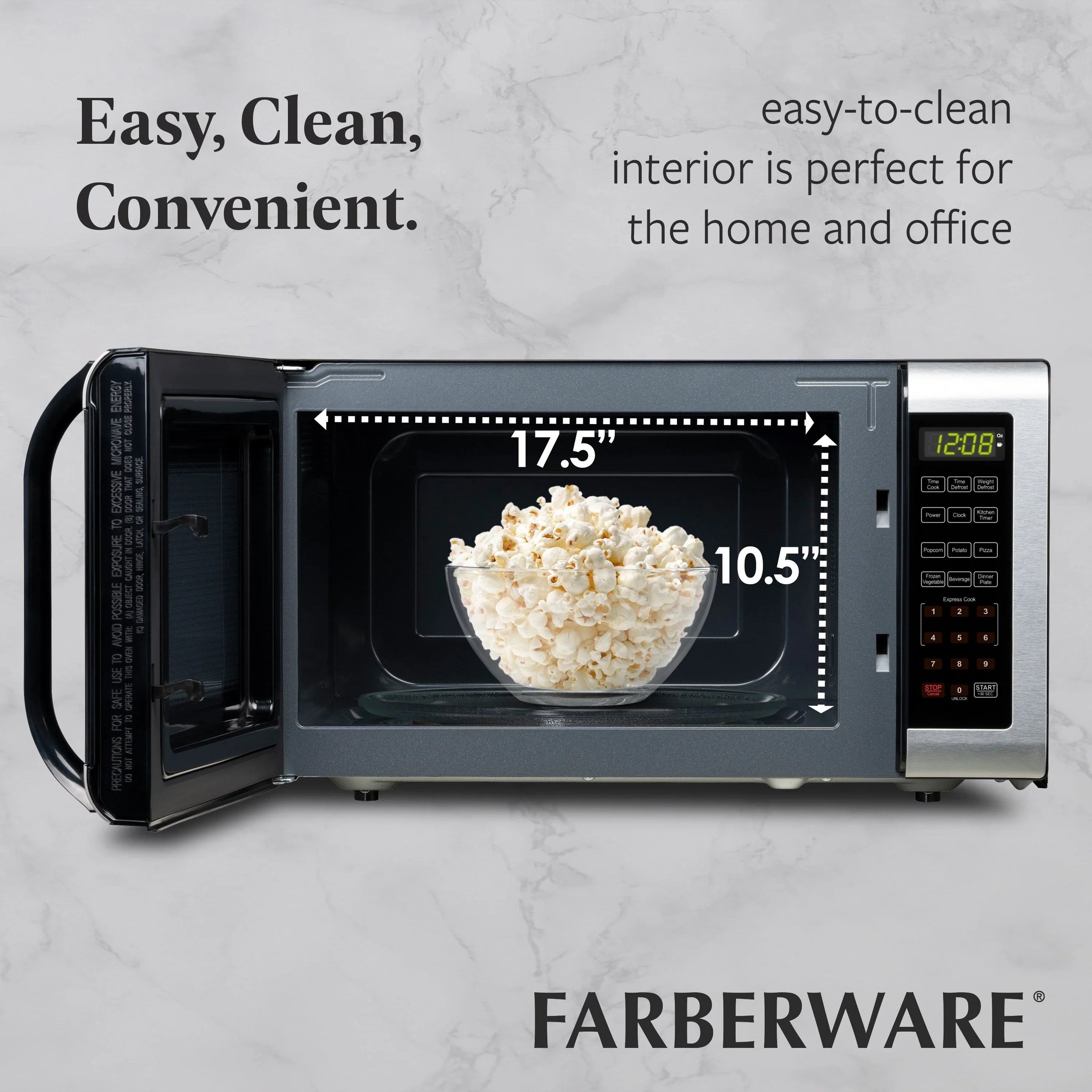 Farberware Four micro-ondes 1.6 pi³, acier inoxydable brossé