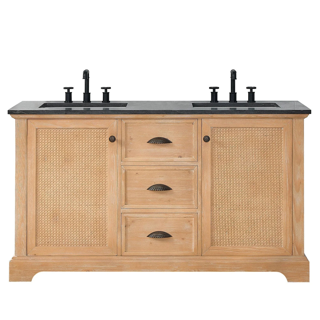 Hervas Meuble-lavabo avec dessus en marbre naturel sans miroir