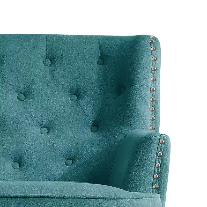 Moser Bay Mignon fauteuil d'appoint à oreilles capitonné en velours / lin 30 de large