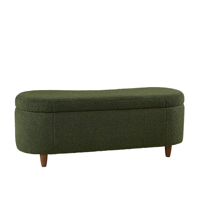 INK+IVY Bailey banc de rangement en bouclette taupe à dessus basculant