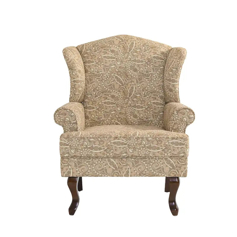 Lot de 2 fauteuils d'appoint à oreilles traditionnels rembourrés
