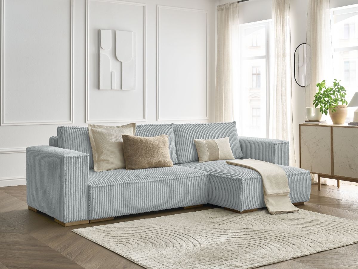 CHELSEA Canapé d'angle réversible Compressé - Gris Clair