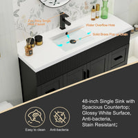 Wavy Line Ensemble meuble-lavabo de salle de bain 30/36/48 avec vasque & robinet