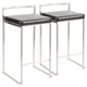 Tabouret de comptoir Silver Orchid Forrest en acier inoxydable empilable et entièrement soudé (lot de 2)