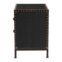 Table d'appoint/Malle de rangement en toile effet vieilli Laura