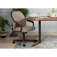 Chaise pivotante et inclinable à roulettes avec coussin pour salle à manger décontractée