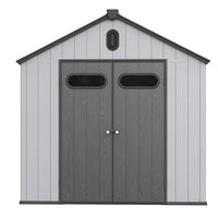 Abri de rangement extérieur en résine tout temps 6 pi x 4 pi/6 pi x 8 pi/8 pi x 6 pi/8 pi x 10 pi avec plancher, abri à outils Spire