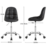 Chaise de bureau à domicile sans accoudoirs Javlergo, chaise de bureau d'ordinateur réglable en hauteur avec roulettes