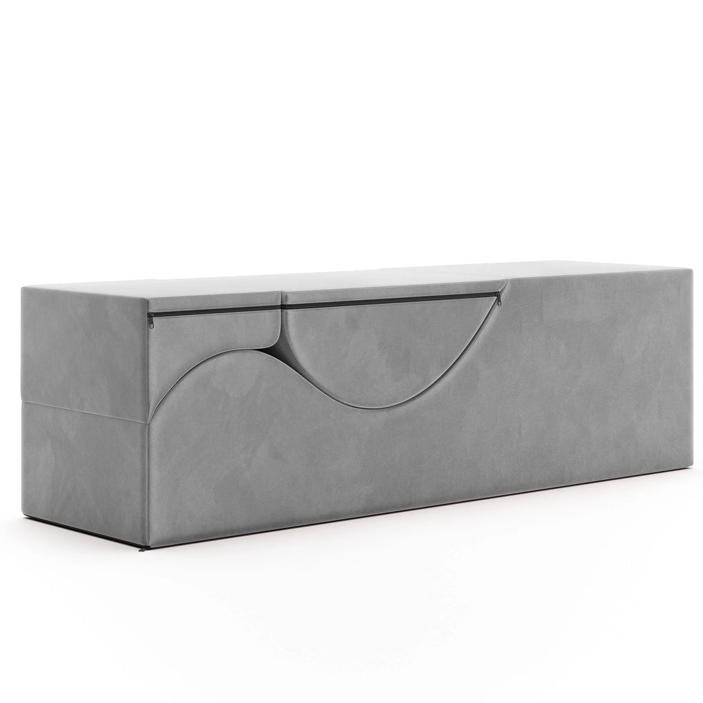 Avana Kami Méridienne convertible / yoga & massage - ottoman 2 en 1 avec fauteuil de yoga escamotable dissimulé, microvelours - N/A