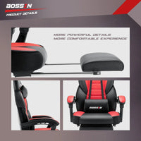 BOSSIN Chaise de gaming style racing, chaise de gamer grande et haute 300 lb à dossier haut chaise informatique