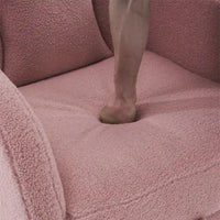 Fauteuil à Bascule d'Allaitement Ergonomique en Tissu avec Repose-Pieds Réglable