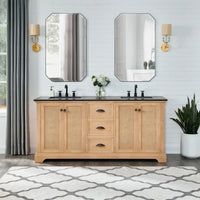 Hervas Meuble-lavabo avec dessus en marbre naturel sans miroir