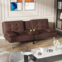 Canapé Futon Convertible Homall avec Porte-gobelets et Oreillers