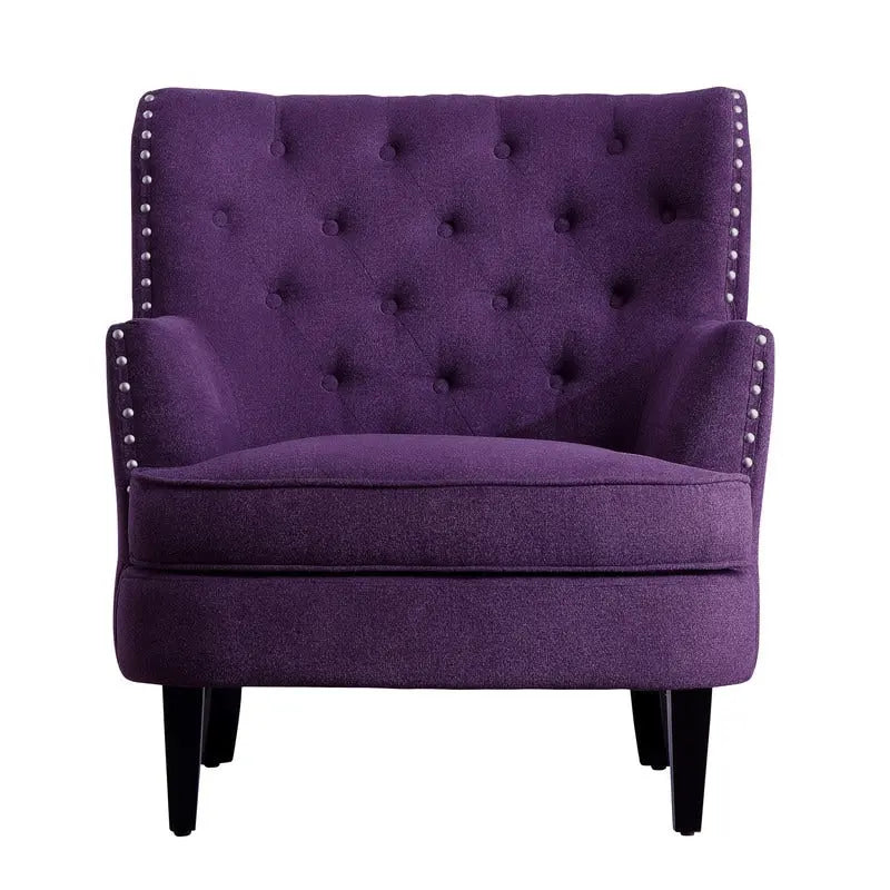 Moser Bay Mignon fauteuil d'appoint à oreilles capitonné en velours / lin 30 de large