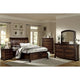 Ensemble de chambre principale 5 pièces avec lit plateforme de rangement fini merisier brun classique