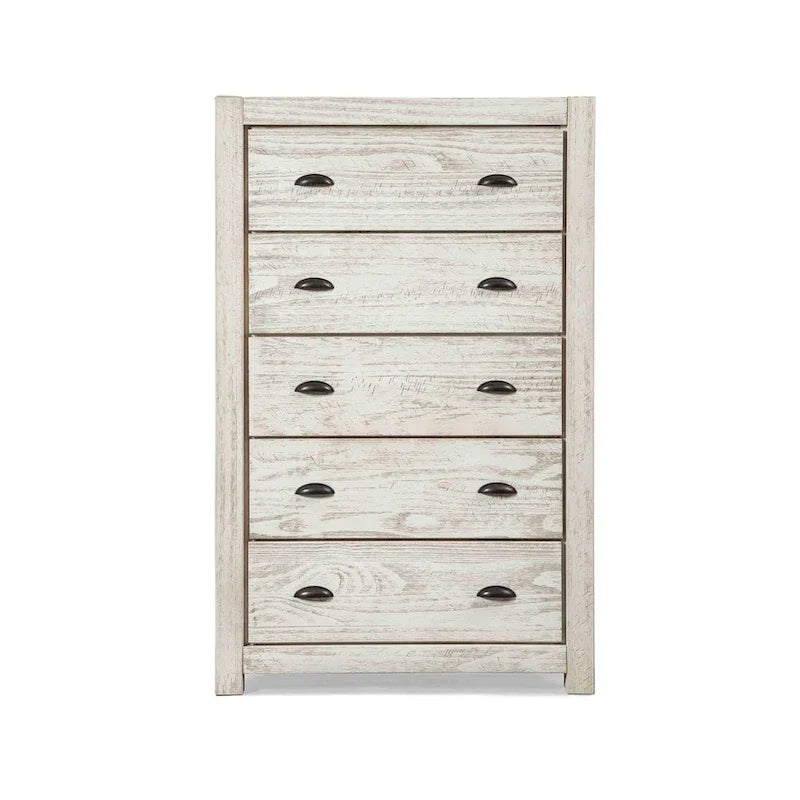 Grain Wood Furniture Montauk Coffre 5 tiroirs en bois massif