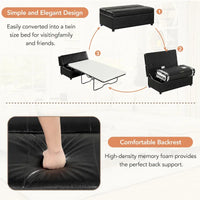 Lit d'appoint pliable ottoman convertible Twin Size avec matelas, canapé-lit rembourré en PU